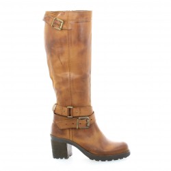 Pao Bottes cuir nubuck cognac