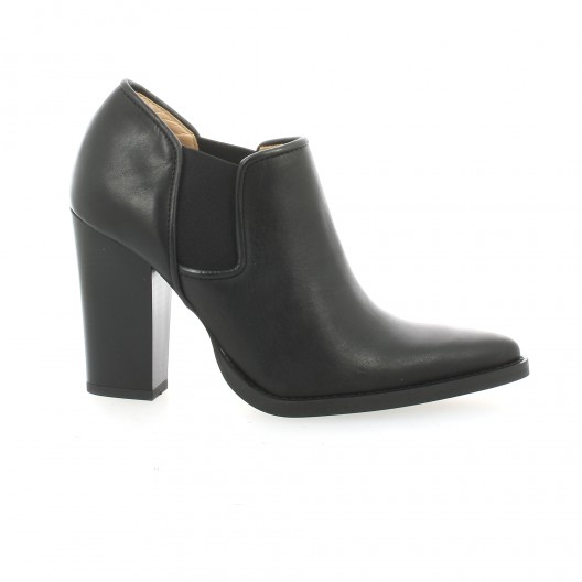 low boots cuir noir