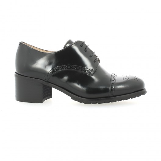 Paco valiente Derby cuir glacé noir