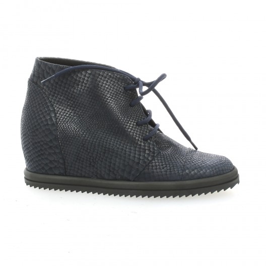 Benoite c Derby cuir serpent bleu