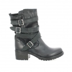 Pao Boots cuir python noir