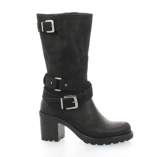 Pao Boots cuir nubuck noir