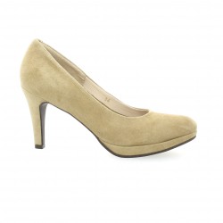 Vidi studio Escarpins cuir velours taupe