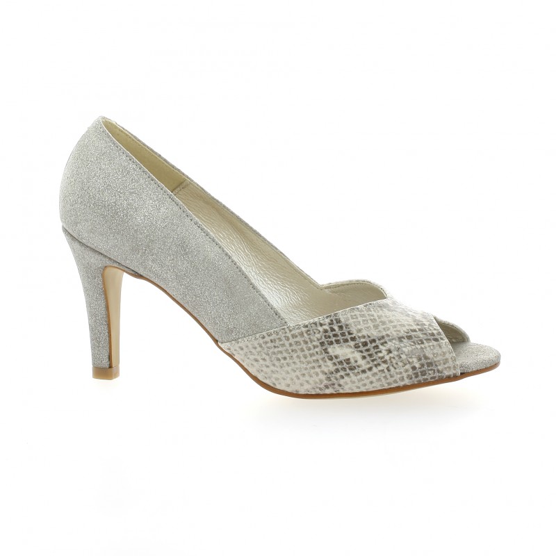 escarpins python gris