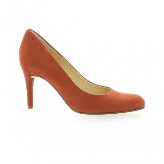 Escarpins cuir velours orange Elizabeth stuart