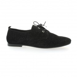 Pao Derby cuir laminé noir