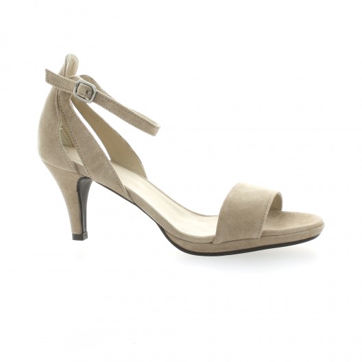 Vidi studio Nu pieds cuir velours taupe