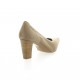 Brenda zaro Escarpins cuir velours camel