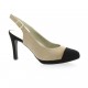 Brenda zaro Escarpins cuir velours noir/beige