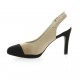 Brenda zaro Escarpins cuir velours noir/beige