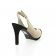 Brenda zaro Escarpins cuir velours noir/beige