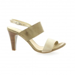 Ambiance Nu pieds cuir velours beige