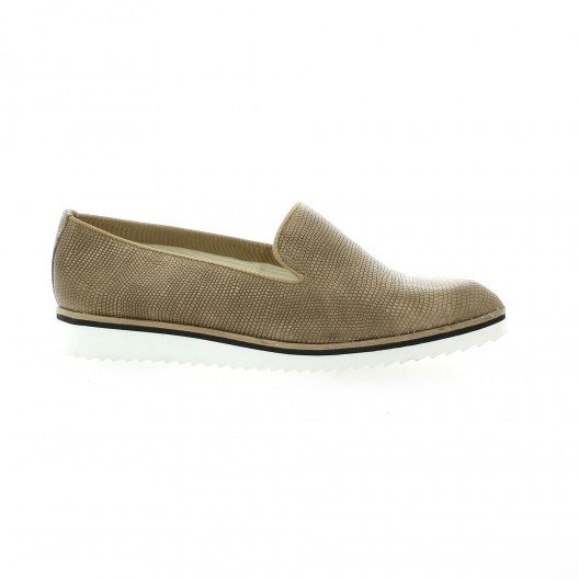 Elizabeth stuart Mocassins cuir python taupe