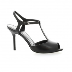 Giancarlo Nu pieds cuir noir