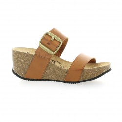 K. daques Nu pieds cuir cognac