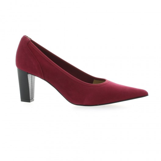 Brenda zaro Escarpins cuir velours bordeaux