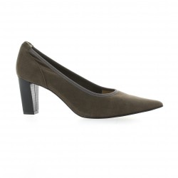 Brenda zaro Escarpins cuir velours taupe