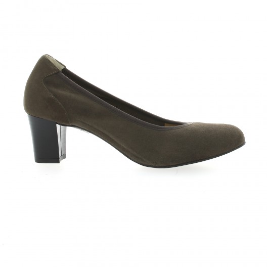 Brenda zaro Escarpins cuir velours taupe