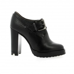 Essedonna Boots cuir serpent noir
