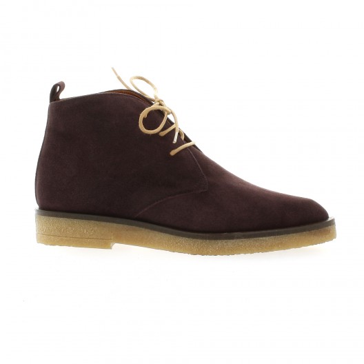 Elizabeth stuart Boots cuir velours bordeaux