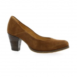 Minka design Escarpins cuir velours cognac