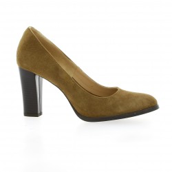 Vidi studio Escarpins cuir velours camel