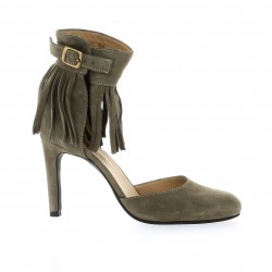 Vidi studio Escarpins cuir velours taupe