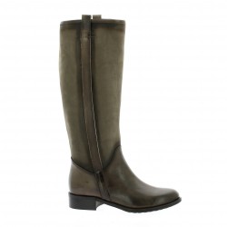 Donna piu Bottes cuir nubuck taupe