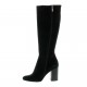 Reqins Bottes cuir velours noir