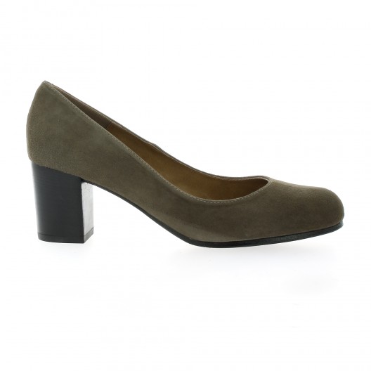 Brenda zaro Escarpins cuir velours taupe