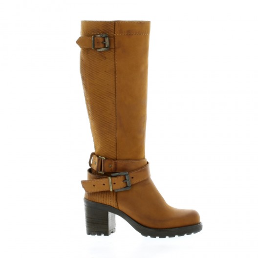 Pao Bottes cuir nubuck cognac