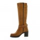 Pao Bottes cuir nubuck cognac