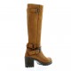 Pao Bottes cuir nubuck cognac