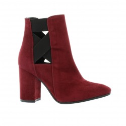 Nuova riviera Boots cuir velours bordeaux