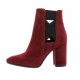 Nuova riviera Boots cuir velours bordeaux