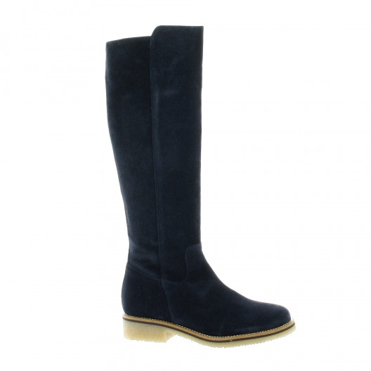 So send Bottes cuir velours marine