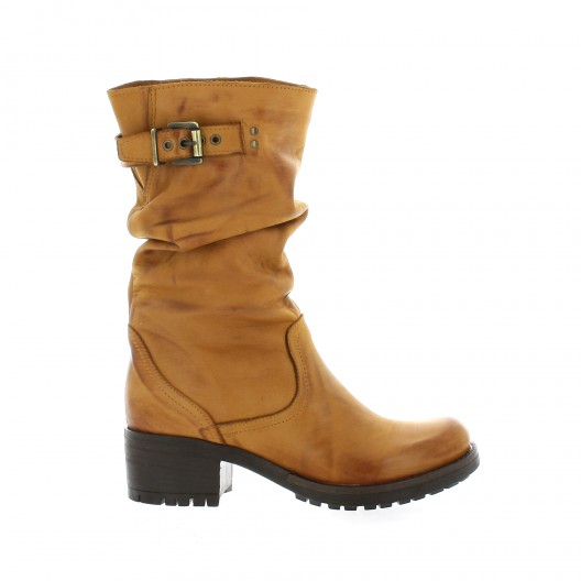 Pao Boots cuir nubuck cognac