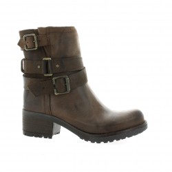 Boots cuir nubuck marron Pao