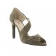 Vidi studio Nu pieds cuir velours taupe