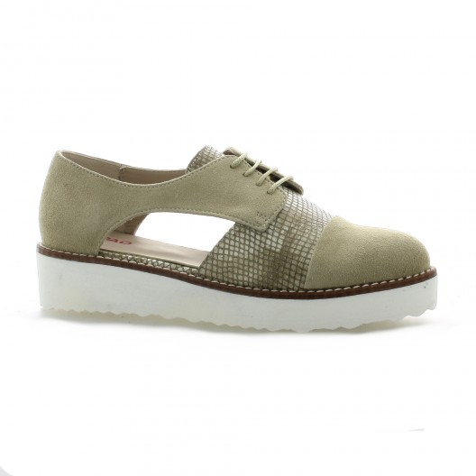 Vidi studio Derby cuir python taupe