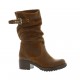 Pao Boots cuir velours cognac