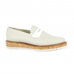 Exit Mocassins cuir python argent