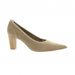 Brenda zaro Escarpins cuir velours taupe