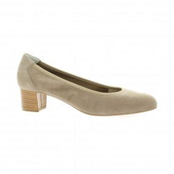 Brenda zaro Escarpins cuir velours taupe