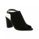 Exit Nu pieds cuir velours noir