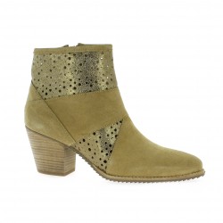 Minka design Boots cuir velours beige