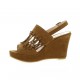 Benoite c Nu pieds cuir nubuck cognac