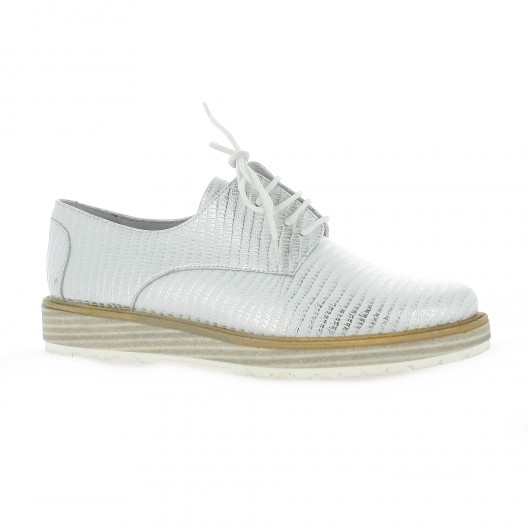 Elizabeth stuart Derby cuir serpent blanc