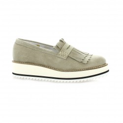 Exit Mocassins cuir velours taupe