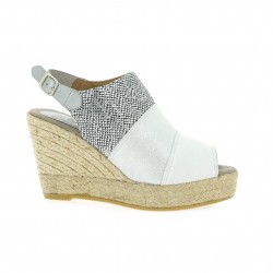 Pao Espadrille velours lamine gris